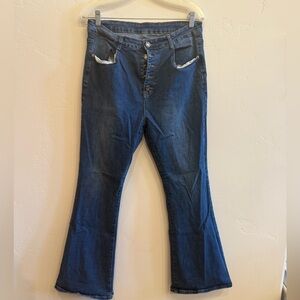 Women's Boot Cut Jeans - Dark Blue